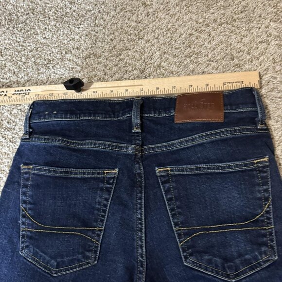Hollister Jeans Mens 28x30 Blue Classic Straight Leg Dark Wash Denim Stretch - Picture 9 of 12